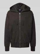 Levi's® Relaxed Fit Sweatjacke mit Label-Stitching in Black, Größe L