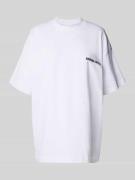 ANOTHER COTTON LAB Oversized T-Shirt mit Label-Print in Weiss, Größe L