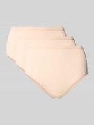 Sloggi High Waist Pants mit Label-Print in Beige, Größe L