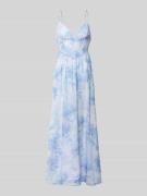 Bardot Abendkleid mit V-Ausschnitt Modell 'ELIAS' in Hellblau, Größe 3...