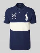 Polo Ralph Lauren Poloshirt mit Label-Stitching in Marine, Größe L