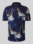 Polo Ralph Lauren Slim Fit Poloshirt im Allover-Look in Marine, Größe ...