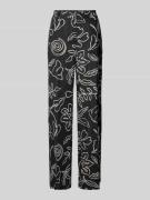 Mango Stoffhose aus Viskose-Leinen-Mix Modell 'LIZA' in Black, Größe 3...