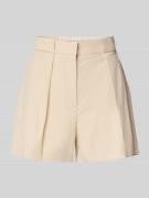 Mango Shorts mit gelegten Falten Modell 'GRETA' in Beige, Größe 34