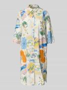 Smith and Soul Knielanges Hemdblusenkleid im Allover-Look in Weiss, Gr...
