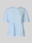 Rich & Royal Bluse mit Rundhalsausschnitt und Knopfverschluss in Blau,...