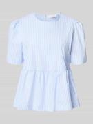 Rich & Royal Bluse mit Rundhalsausschnitt und Knopfverschluss in Blau,...