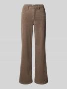 Gang Wide Fit Cordhose mit Label-Detail Modell 'AMELIE WIDE' in Taupe,...