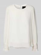 Marc Cain Regular Fit Bluse mit Perlen und Rundhalsausschnitt in Weiss...