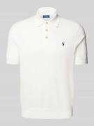 Polo Ralph Lauren Regular Fit Poloshirt mit Label-Stitching in Offwhit...