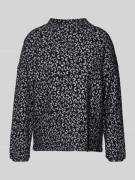 Street One Strickpullover mit gerippten Abschlüssen in Black, Größe 36