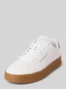 Tommy Hilfiger Low Top Sneaker aus echtem Leder in Weiss, Größe 42