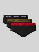 HUGO Slip aus Baumwoll-Mix mit Logo-Stitching im 3er-Pack in Black, Gr...