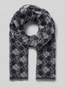 Marc Cain Schal im Allover-Look mit Fransen in Marine, Größe 1