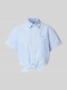 Polo Ralph Lauren Regular Fit Bluse mit Knotendetail in Bleu, Größe 40