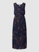 Apricot Maxikleid mit Plisseefalten in Marine, Größe M