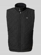 Gant Steppweste mit Stehkragen und Label-Stitching in Black, Größe L