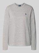 Polo Ralph Lauren Longsleeve mit Label-Stitching in Mittelgrau Melange...