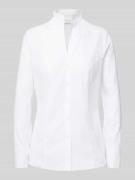 ETERNA Regular Fit Hemdbluse mit Stehkragen und V-Ausschnitt in Weiss,...