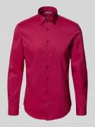 Jake*s Slim Fit Business-Hemd mit Kentkragen in Bordeaux, Größe 37/38