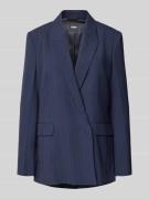 BOSS Relaxed Fit Longblazer mit Nadelstreifen in Marine, Größe 38