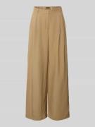 More & More Stoffhose aus Viskose-Leinen-Mix mit gelegten Falten in Sa...