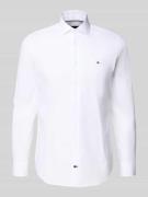 Tommy Hilfiger Tailored Slim Fit Business-Hemd mit Knopfleiste in Weis...