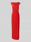 Lauren Ralph Lauren Abendkleid mit V-Ausschnitt Modell 'LEONIDAS' in R...