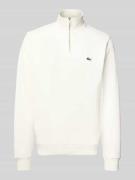 Lacoste Regular Fit Troyer aus reiner Baumwolle in Offwhite, Größe XXL