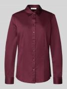 Christian Berg Woman Slim Fit Bluse mit Umlegekragen in Bordeaux, Größ...