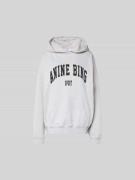 Anine Bing Oversized Hoodie mit Kapuze in Hellgrau Melange, Größe L