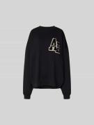 Anine Bing Oversized Sweatshirt mit Label-Detail in Black, Größe L