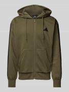 adidas Sportswear Sweatjacke mit Logo-Stitching in Oliv, Größe L