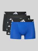 adidas Sportswear Trunks mit elastischem Logo-Bund im 3er-Pack in Blac...