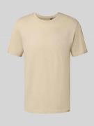 Superdry T-Shirt mit geripptem Rundhalsausschnitt in Beige, Größe L