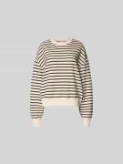 Anine Bing Sweatshirt mit gerippten Abschlüssen in Ecru, Größe M