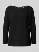comma Strickpullover mit U-Boot-Ausschnitt in Black, Größe 34