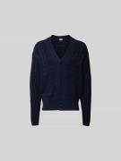 Kenzo Cardigan mit Logo-Stitching in Dunkelblau, Größe L