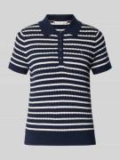 Tommy Hilfiger Regular Fit Strickshirt mit Zopfmuster in Marine, Größe...