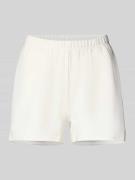 Gina Tricot Sweatshorts mit elastischem Bund in Offwhite, Größe L