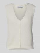 Mango Weste mit V-Ausschnitt Modell 'PALOMA' in Offwhite, Größe L