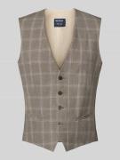 MCNEAL Slim Fit Weste mit Paspeltaschen in Mittelbraun, Größe 48
