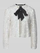 Marc Cain Regular Fit Blazer mit Pailletten und Schluppe in Offwhite, ...