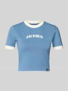 Dickies Cropped T-Shirt mit Label-Print in Hellblau, Größe M