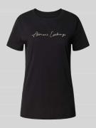 ARMANI EXCHANGE T-Shirt mit Label-Stitching in Black, Größe L