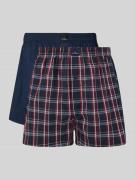 Götzburg Wäsche Boxershorts mit Label-Patch im 2er-Pack in Dunkelblau,...