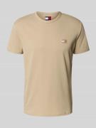 Tommy Jeans Regular Fit T-Shirt reiner Baumwolle in Beige, Größe L