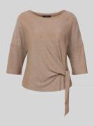 Oui T-Shirt mit 3/4-Ärmel in Camel, Größe 38