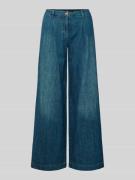 Luisa Cerano Jeans mit weitem Bein im Used-Look in Hellblau, Größe 38