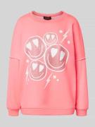 miss goodlife Oversized Pullover aus Baumwoll-Mix mit Motiv-Print in N...